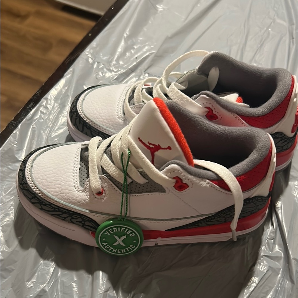 Kids White and Red Sneakers
